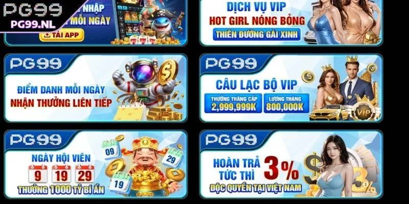 Top khuyến mãi PG99 dành riêng cho thành viên VIP